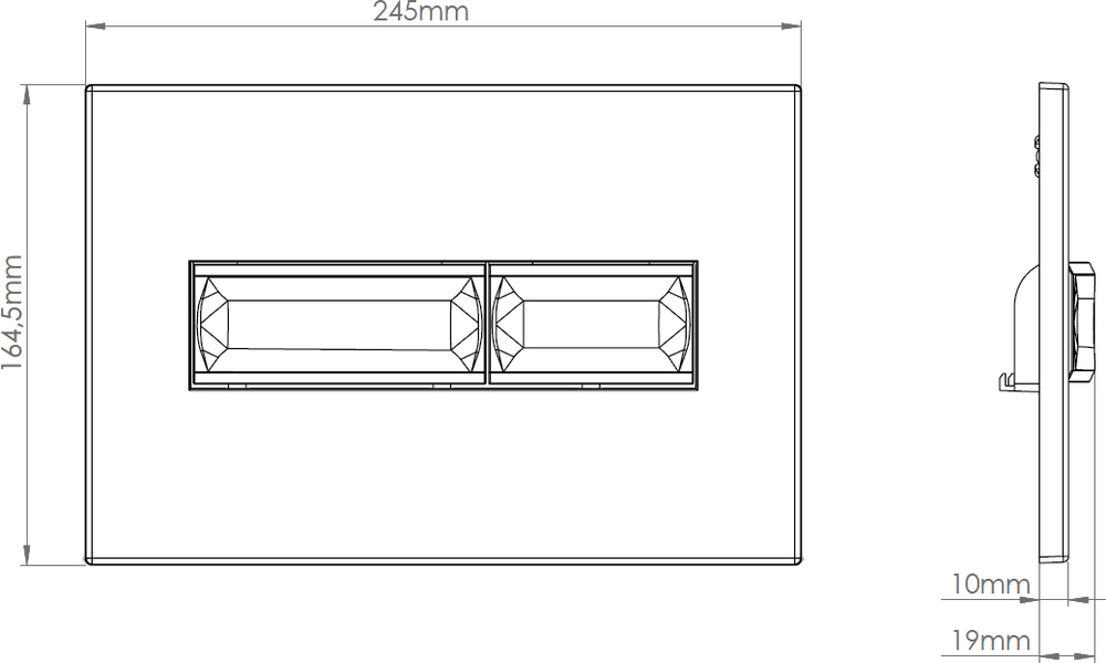 Кнопка смыва для унитаза DIWO 7320 пластик, цвет глянцевый белый