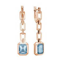 Серьги из золота 585 пробы с Топазом