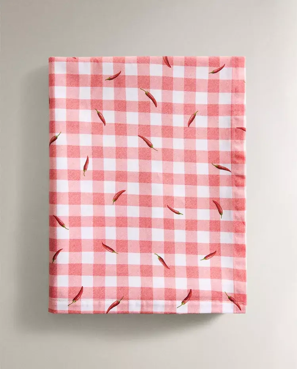 ZARA HOME ХЛОПКОВАЯ СКАТЕРТЬ В КЛЕТКУ С ПРИНТОМ, КРАСНЫЙ