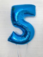 F 40"/102 см Цифра "5", Синий, 1 шт.