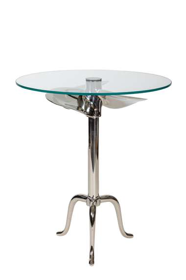 Кофейный столик Пропеллер, Ø44х65 см, серебро