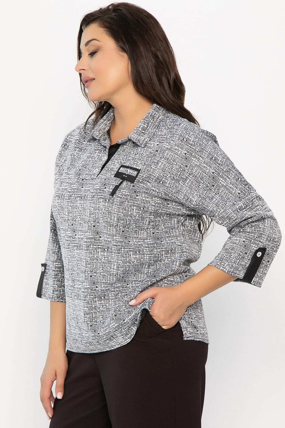 Блуза Лариса (серая) Б14312-18М LT Collection (Акция)