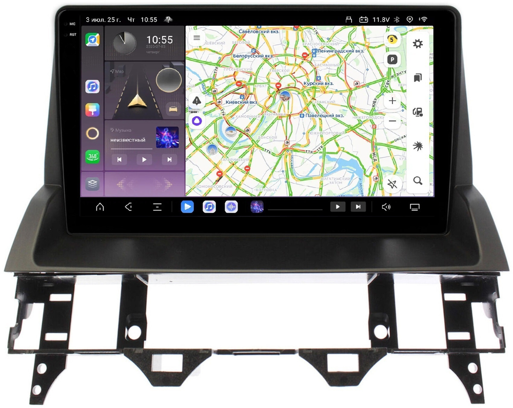 Магнитола для Mazda 6 2002-2007 (вместо верхнего бардачка) - Carmedia SF-9506-B QLed+2K, Android 13, TS20, CarPlay, 4G SIM-слот