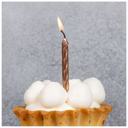 Свечи для торта Розовое золото, 10шт