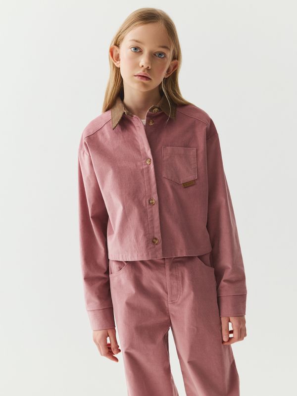 Рубашка вельветовая укороченная 