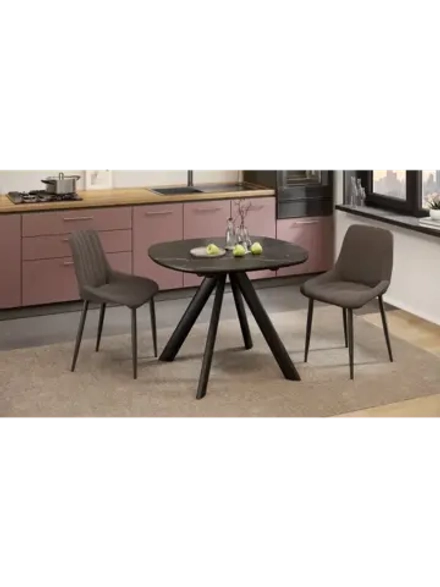 Стол кухонный Черный муар мрамор 100(135)х90х76 см