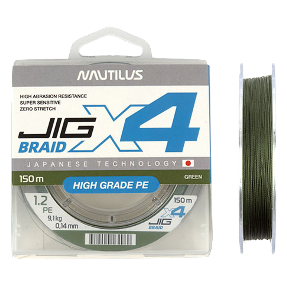 Шнур Nautilus X4 Jig Braid Green 150м -