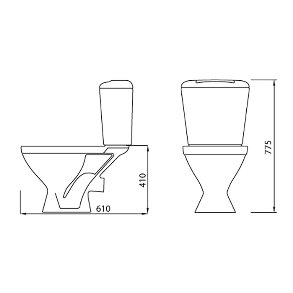 Унитаз-компакт "Универсал NEW 90" (гориз.вып, нижн, сид, кноп.арм) МОНОКОРОБ (г.Лобня)