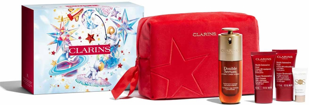 Clarins Double Serum & Super Restorative Collection - Подарочный набор для зрелой кожи Luminosity Luminosity, 0
