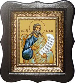 Адам Праотец праведный первочеловек. Икона на холсте.