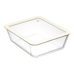 Контейнер для запекания и хранения с вакуумным эффектом Vacuum Glass, 2,6 л, молочный