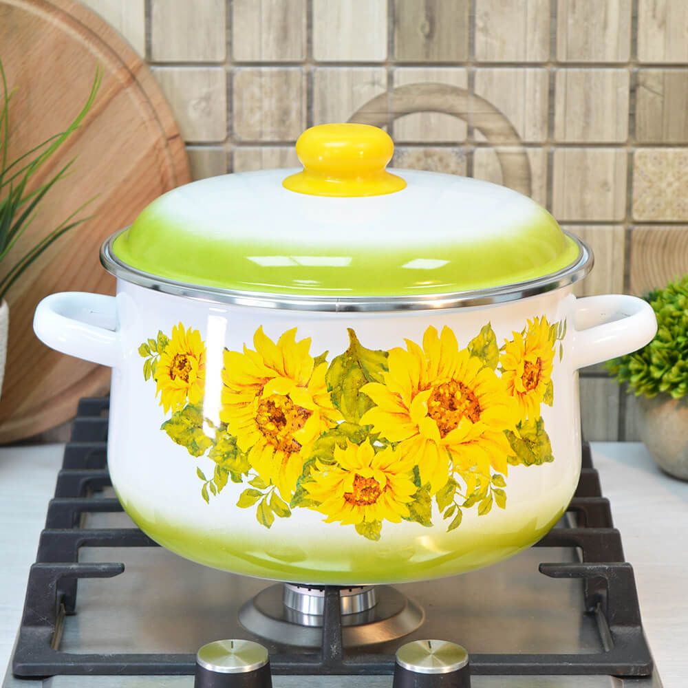 Кастрюля 5,5л коническая "Подсолнухи"