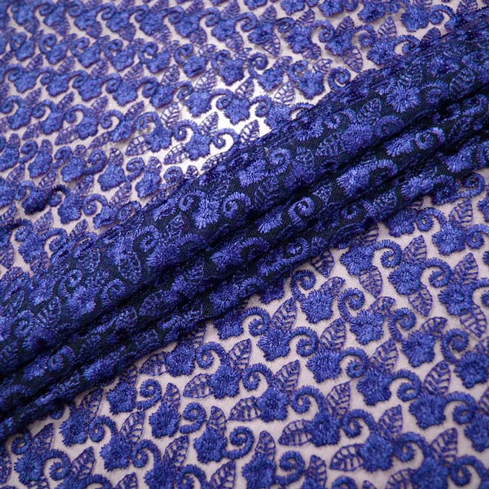 Кружевное полотно, 120 см, синий