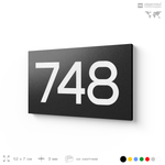 Номер на дверь 748, табличка на дверь для офиса, квартиры, кабинета, аудитории, склада, черная 120х70 мм, Айдентика Технолоджи