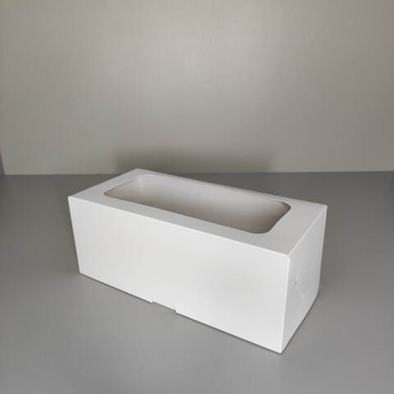Коробка с окном на 3 капкейка белая Эконом 25х12х10 см