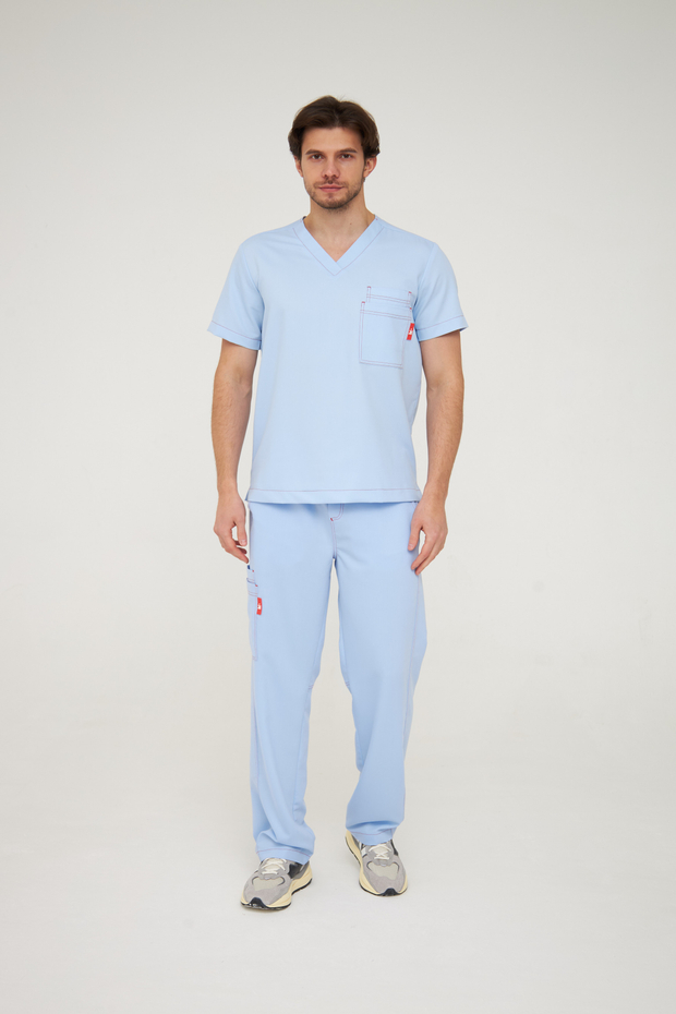 Топ медицинский мужской Гекай, скайблю OLD