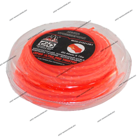 Леска триммерная AEZ серии ULTRA PRO Twistop, сечение-витой квадрат 2,40мм(15м)