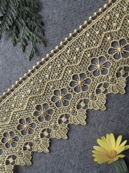 Кружево плетеное, ш. 7,8 см, бежевый