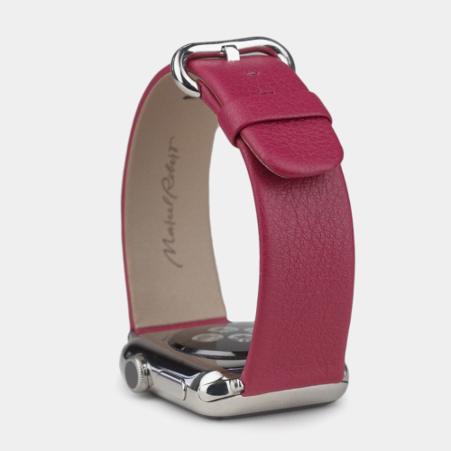 Ремешок для Apple Watch 44/45/46 mm из кожи теленка,  цвета малины