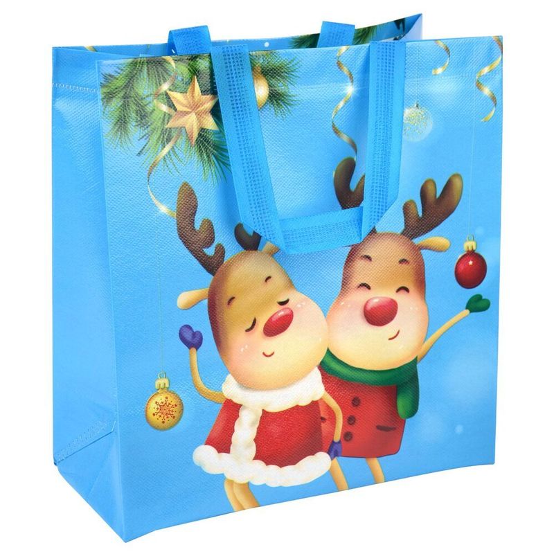 Сумка новогодняя Казахстан 29*27*12 см шоппер Два Оленя 1 шт 12 шт/упак