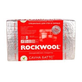 Базальтовая вата Rockwool Сауна Баттс В 1000х600х100 мм 4 шт (40 кг/м3; 0,24 м3; 2,4 м2)