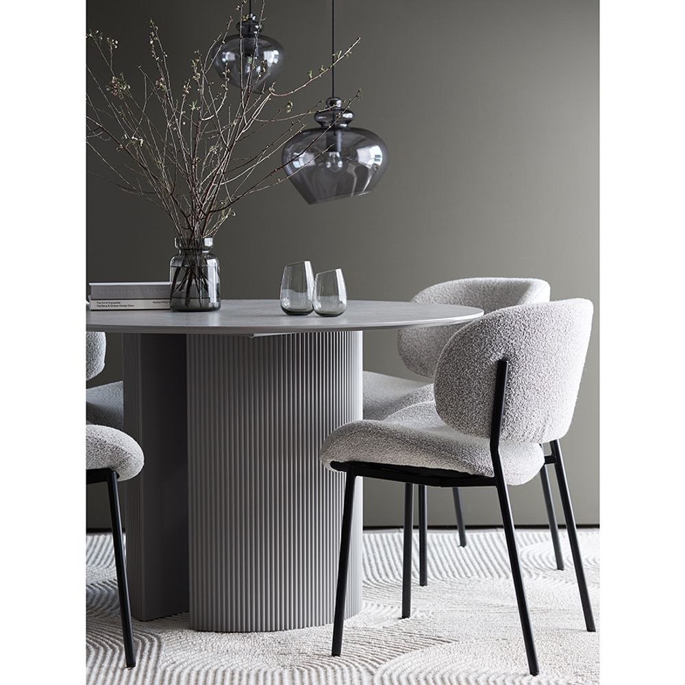 Стул Embrace, букле, светло-серый