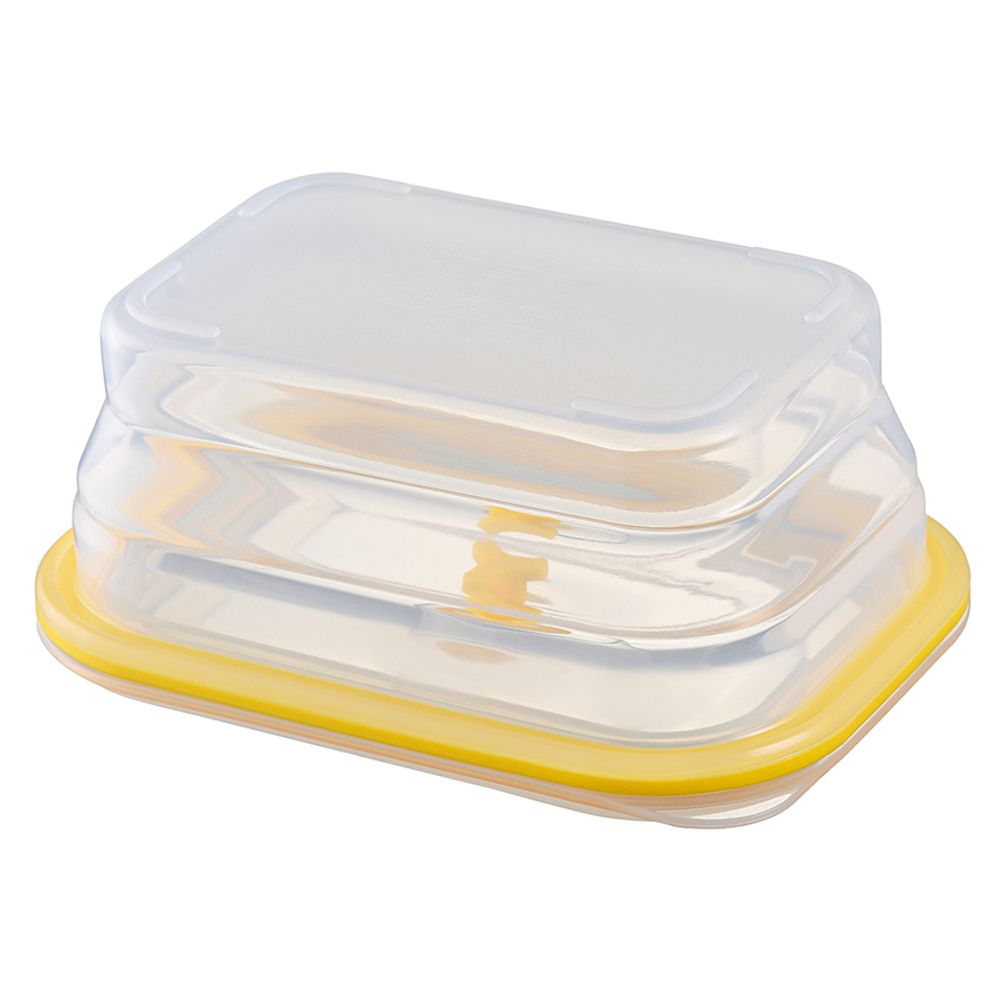 Контейнер для переноски и хранения силиконовый прямоугольный складной Silikobox, 600 мл, желтый