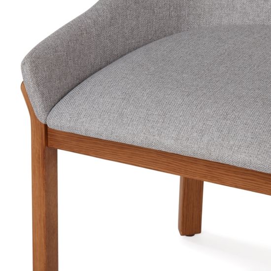 Стул Safia светло-серая ткань и деревянные ножки