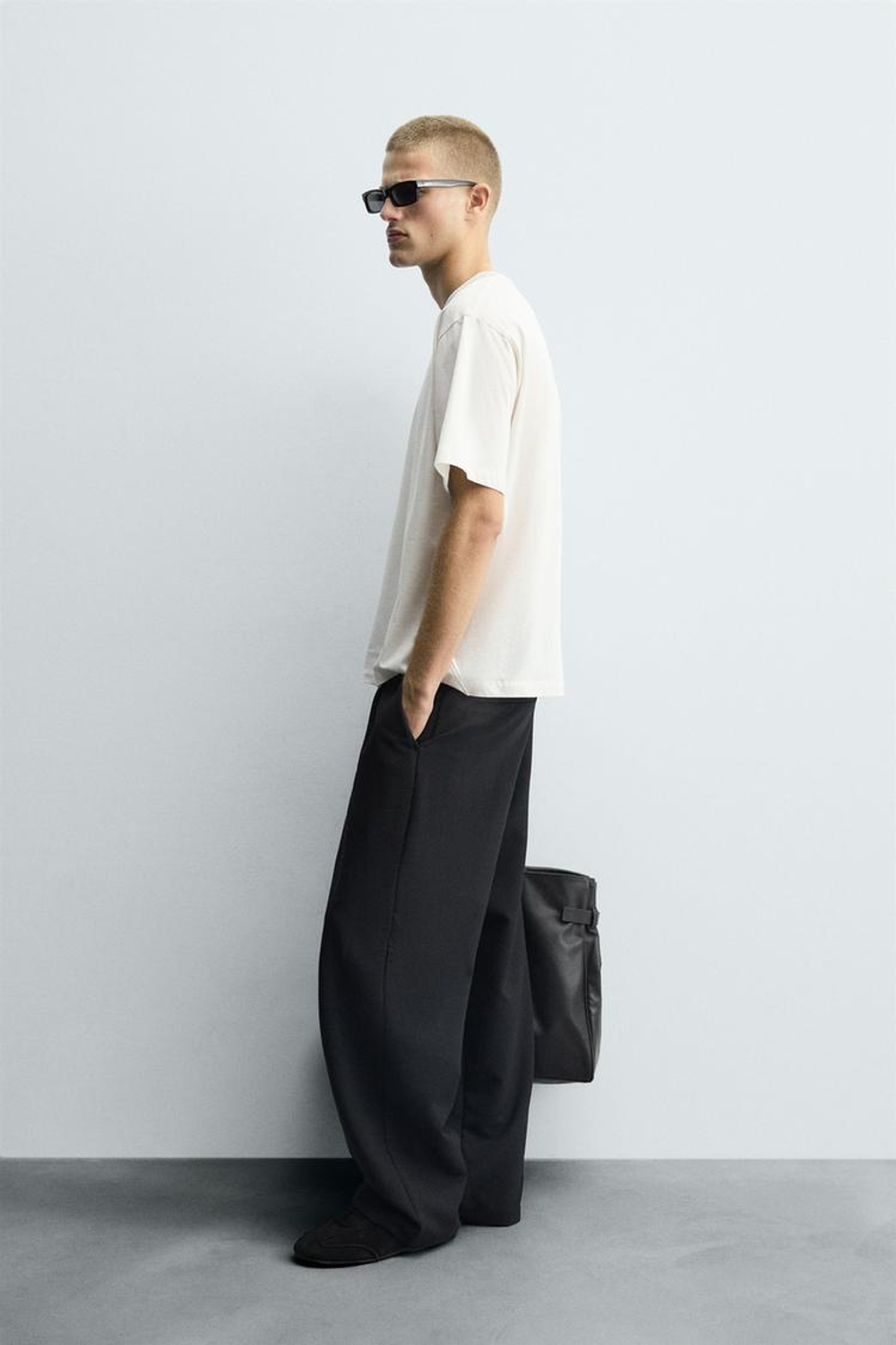 ZARA ФУТБОЛКА С ТЕКСТОВОЙ НАШИВКОЙ, БЕЛЫЙ