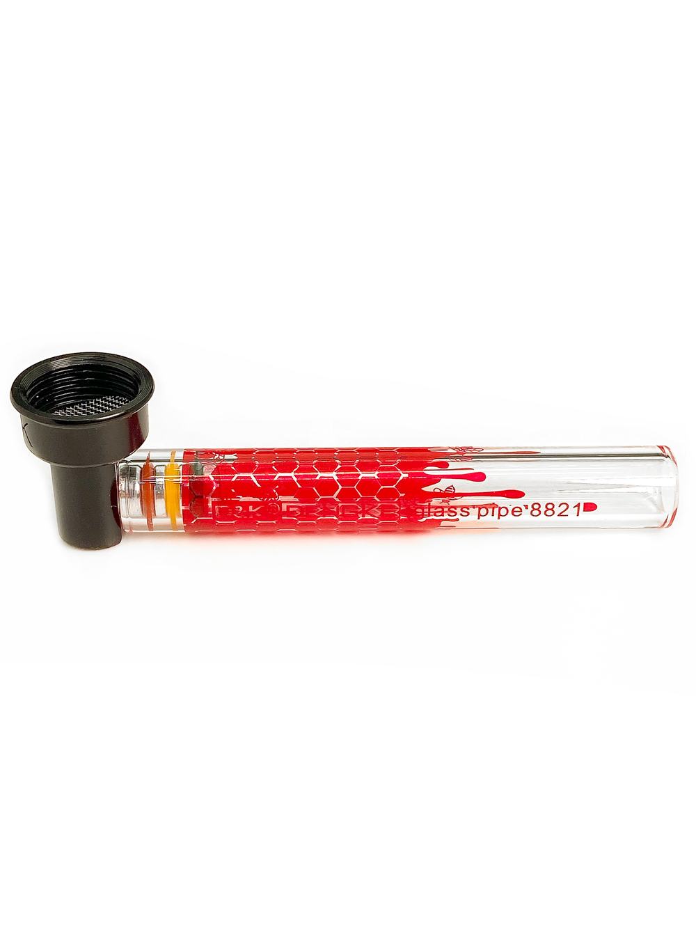 Bee Cells Shooter RED Стеклянная курительная трубка 9.5 СМ