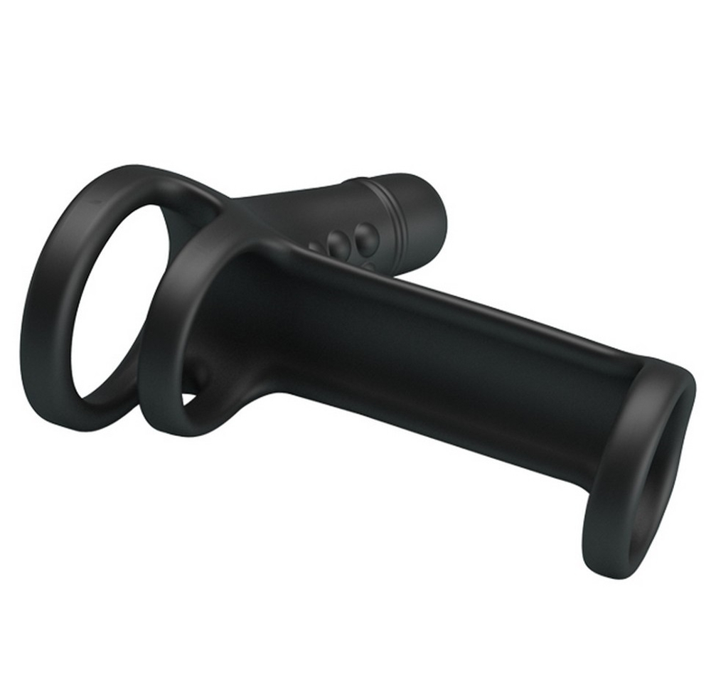 Насадка кольца на пенис с вибрацией Pretty Love черный 11 см