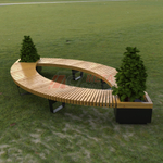 Лавка Rail Road 02 Лист с 2-мя вазонами