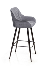 Стул барный Robert, бархат светло-серый 26
