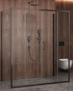 Душевой уголок Cezares MOLVENO-AH-2/2-170/90-C-GM-IV, 170х90х195, профиль оружейная сталь, прозрачное стекло