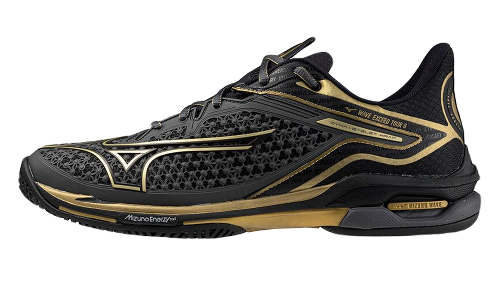 Мужские кроссовки теннисные Mizuno Wave Exceed Tour 6 AC 10TH - black/iron gate gold