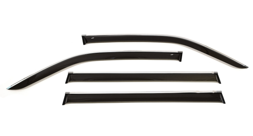 Дефлекторы боковых окон Cobra Tuning на Toyota Land Cruiser 300 5d 2021 хромированный молдинг арт.T215121CR