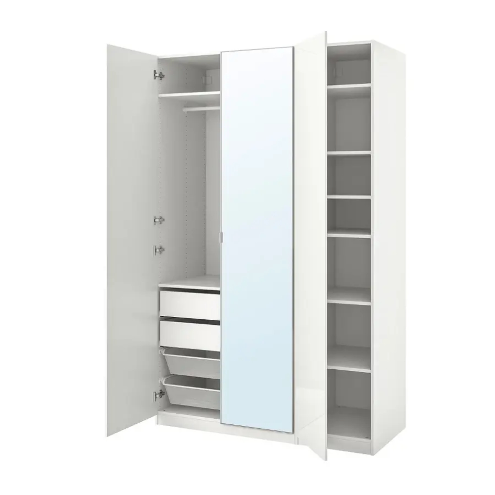 Шкаф с зеркалом - IKEA PAX/FARDAL/ÅHEIM/AHEIM/ПАКС/ФАРДАЛЬ/ОХЕЙМ ИКЕА, 60х150х236,4 см, белый
