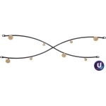 Ключница металлическая 8 крючков «ЛОФТ ВОСТ», элла, цвет черный, 55*15см