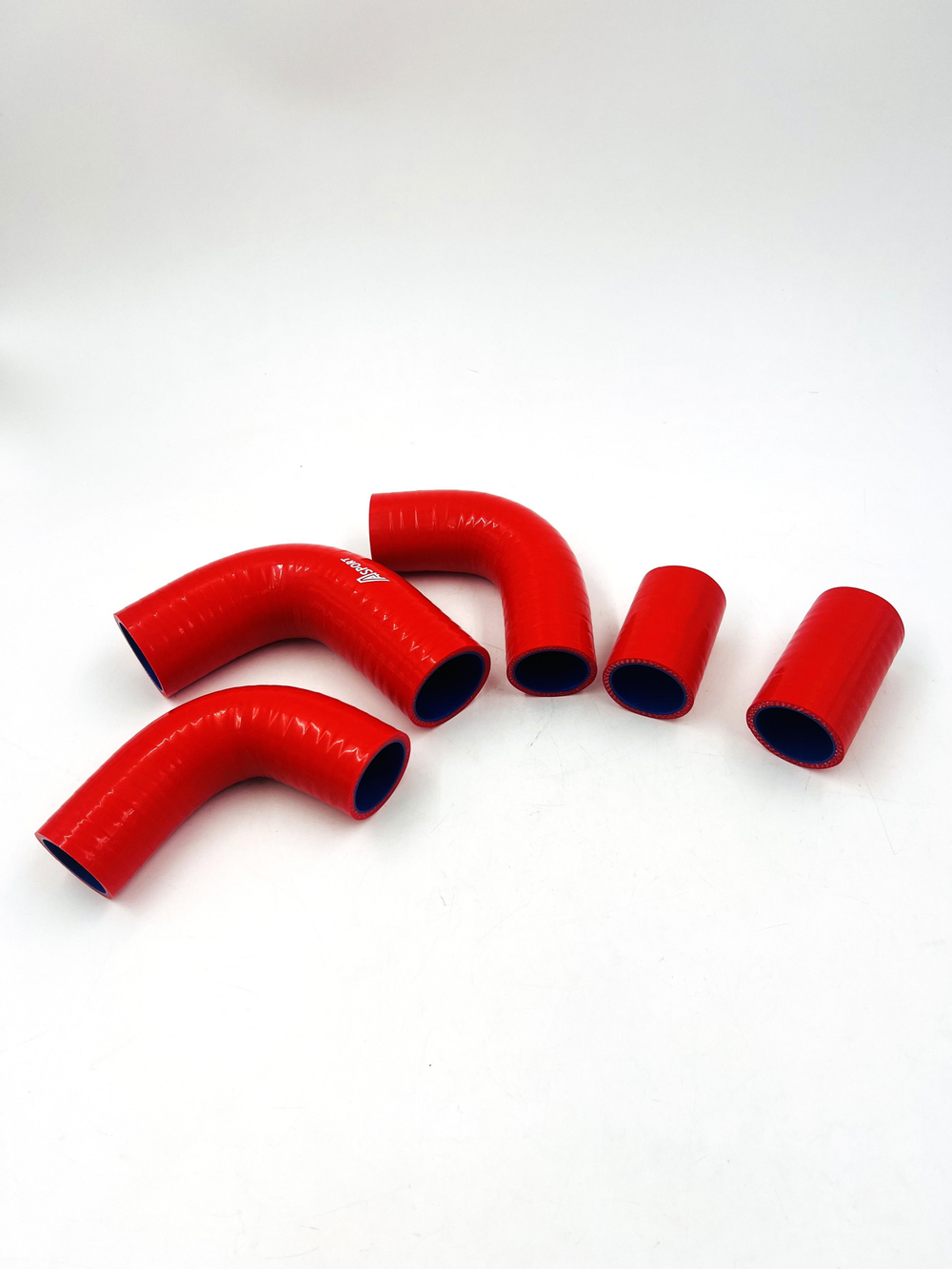 Патрубки радиатора Волга 3110 5 шт силикон красный A-sport