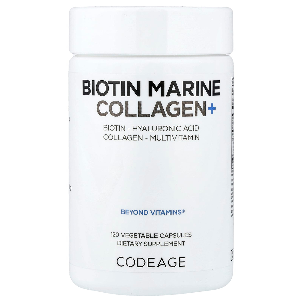 Codeage, Biotin Marine Collagen+, 120 растительных капсул