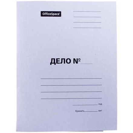 Скоросшиватель Дело, 380г/м2, картон мелованный, белый, Спейс
