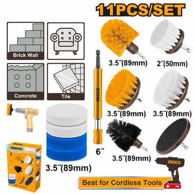 Набор щетки насадки для шуруповерта и дрели 11шт. INGCO WCB1101 INDUSTRIAL