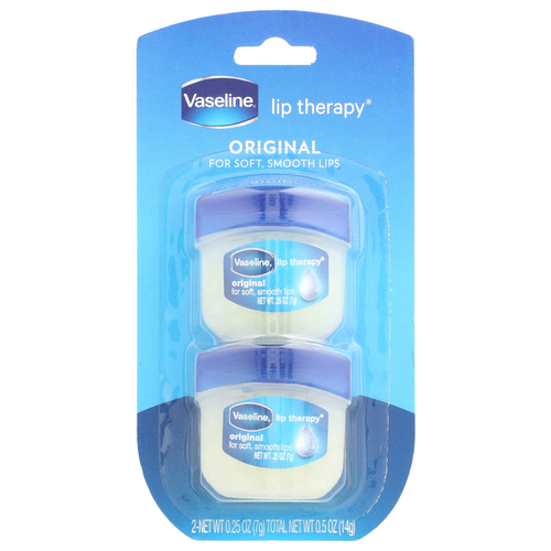 Vaseline, Lip Therapy®, оригинальный бальзам для губ, 2 шт. В упаковке, 7 г (0,25 унции)