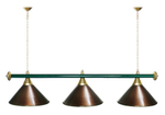 Лампа STARTBILLIARDS 3 пл. (плафоны зеленые,штанга зеленая,фурнитура золото)