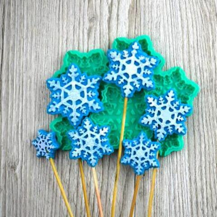 Силиконовый молд для леденцов и шоколада Снежинки-2