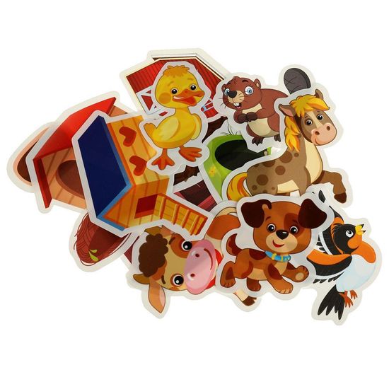 IQ Липучки из пластика. Игра на липучках «Кто где живёт». 230х180х45 мм Умные игры