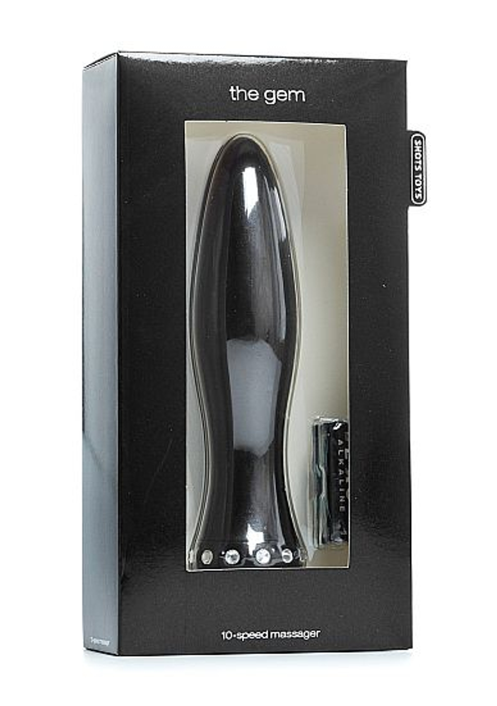 Черный вибратор-торпеда с кристалликами The Gem Black - 16,6 см. (Цвет: черный)