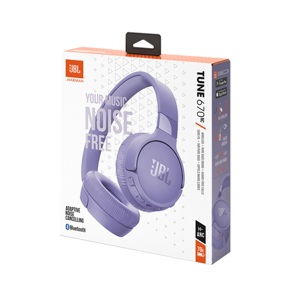 Беспроводные наушники JBL Tune 670NC Purple - купить на официальном сайте  JBL