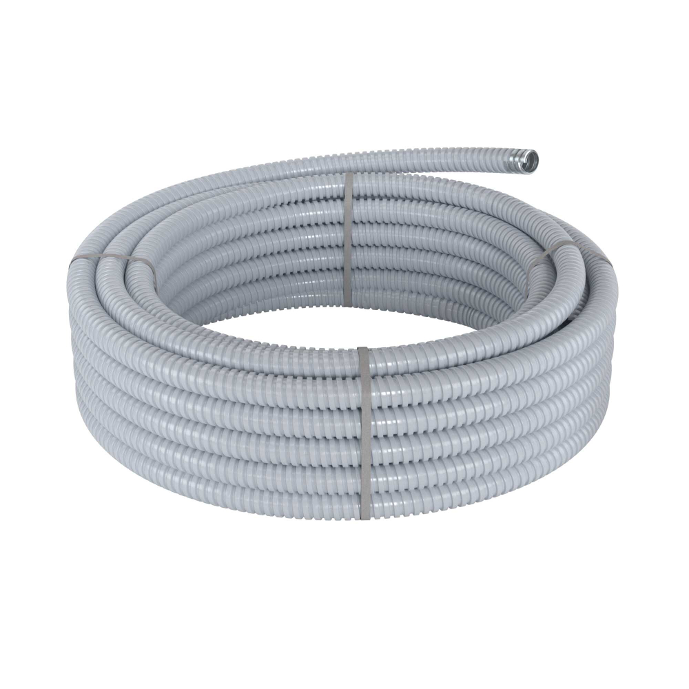 Металлорукав DN 10мм в герметичной ПВХ изоляции, Dвн 10,0 мм, Dнар 14,0, 50 м, цвет серый