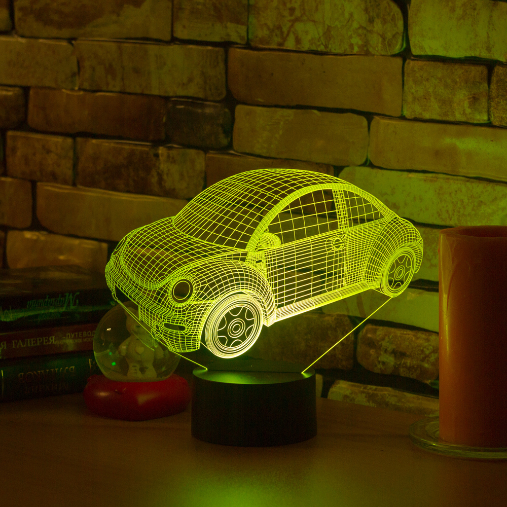 3Д-светильник "Автомобиль - Volkswagen Beetle 2010"